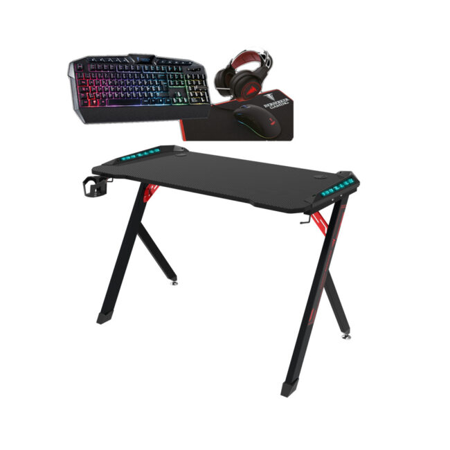 Bureau Gamer + pack CLavier+Souris+TAPIS+CASQUE RGB offert