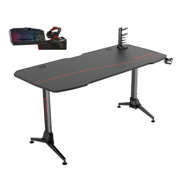 Bureau Gamer + pack CLavier+Souris+TAPIS+CASQUE RGB offert
