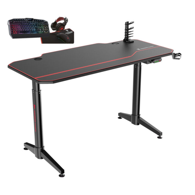 Bureau Gamer + pack CLavier+Souris+TAPIS+CASQUE RGB offert