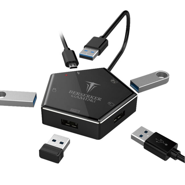 Convertisseur 4 ports usb 3.0 pour N-Switch-PS5/4/3 / Xbox-one Hermod noir