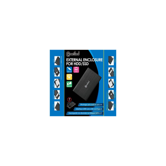1908127 Boîtier externe 2.5p SATA USB 3.0 Alu sans vis Noir