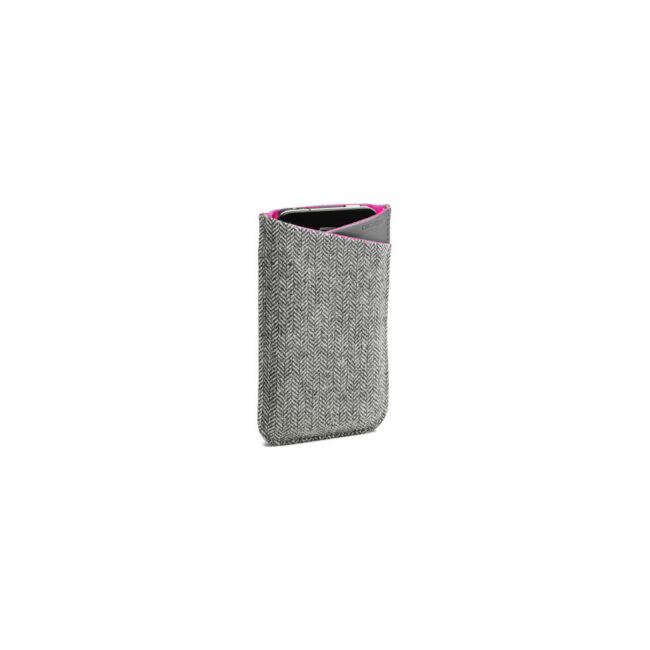 Löv Sleeve Etui pour Telephone portable Cuir/Laine Gris/Rose