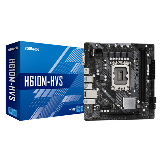 ASROCK H610M-HVS - Carte mère MATX - Intel LGA 1700 - H610 - 2x DDR4 - HDMI - VGA