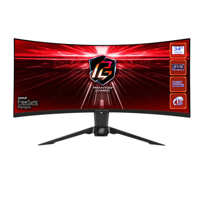 ASROCK PG34WQ15R2B - 34p WQHD - 165Hz - 1ms - INCURVE 1500R - 2x HDMI - 1x DP