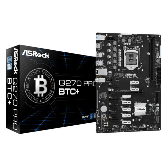 ASROCK Q270 PRO BTC+ - MINING ATX - LGA 1151 - 12x PCIE X1