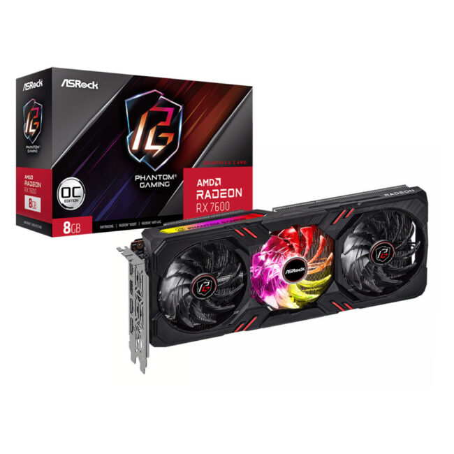 ASROCK AMD RX 7600 PHANTOM GAMING 8GB OC - 8Go GDDR6 - 2755MBPS