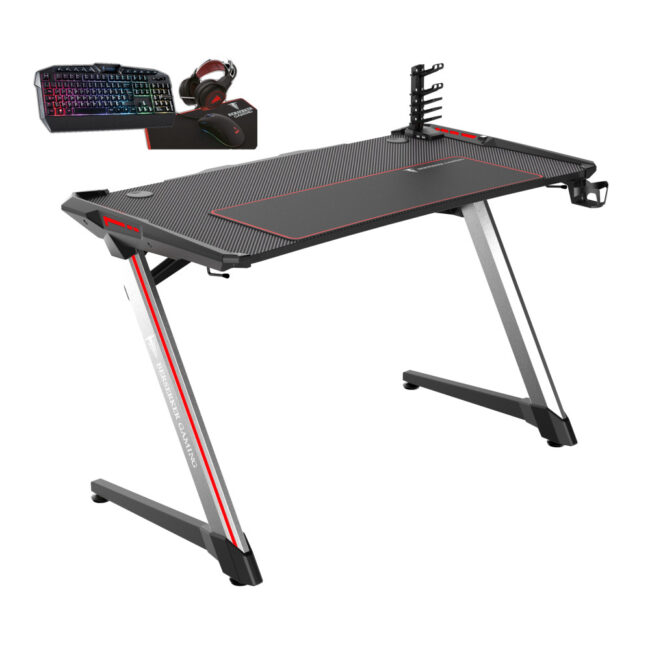 Bureau Gamer + pack CLavier+Souris+TAPIS+CASQUE RGB offert