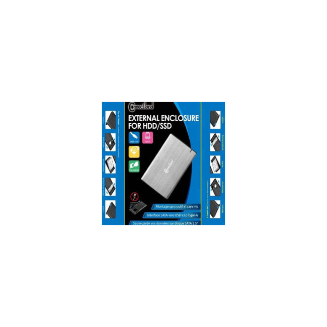 1908126 Boîtier externe 2.5p SATA USB 3.0 Alu sans vis Silver