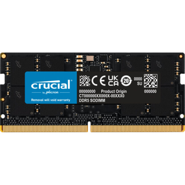 Crucial CT16G48C40S5 16 Go DDR5-RAM SO DIMM PC4800 CL40 1x16 Go.