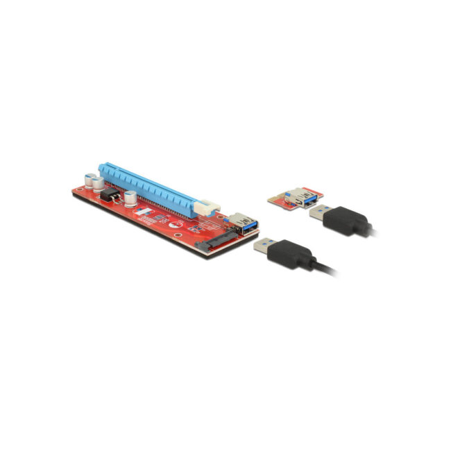 DELOCK RISER CART PCIEx1 VERS PCIE X16 - SATA - USB3.0
