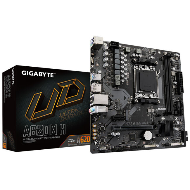 GIGABYTE A620M H - Carte mère MATX - AMD AM5 - A620 - 2x DDR5 - HDMI - DP - M.2