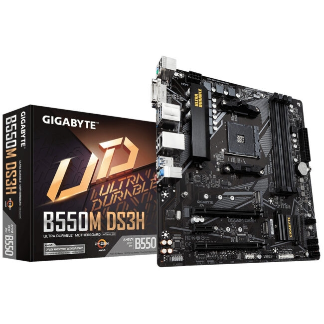 GIGABYTE B550M DS3H - Carte mère MATX - AMD AM4 - B550 - 4DDR4 - DVI - HDMI - 2M.2