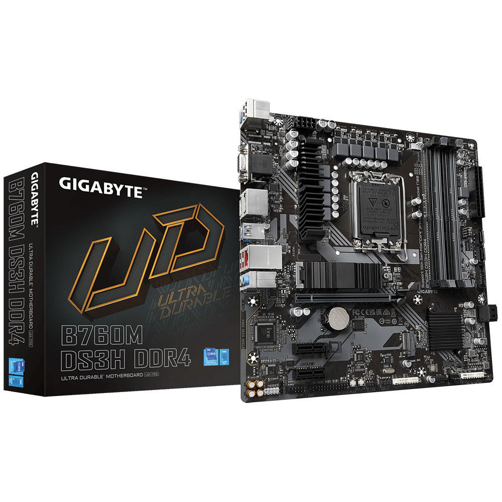 GIGABYTE B760M DS3H DDR4 - Carte mère MATX - Intel LGA 1700 - 4x DDR4 - VGA - HDMI - 2xDP - 2x M.