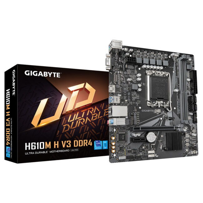 GIGABYTE H610M H V3 DDR4 - Carte mère MATX - Intel LGA 1700 - 2x DDR4 - HDMI - VGA