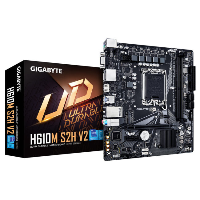 GIGABYTE H610M S2H V2 - Carte mère MATX - Intel LGA 1700 - 2x DDR5 - HDMI - 2x DP - VGA