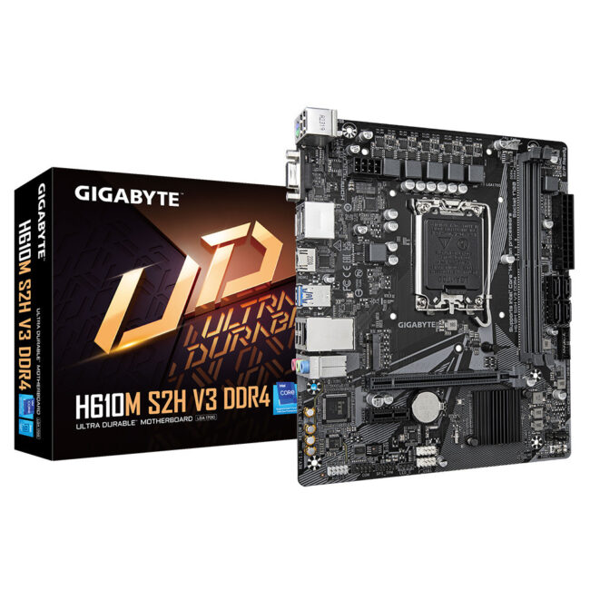 GIGABYTE H610M S2H V3 DDR4 - Carte mère MATX - Intel LGA 1700 - 2x DDR4 - HDMI - 2x DP - VGA
