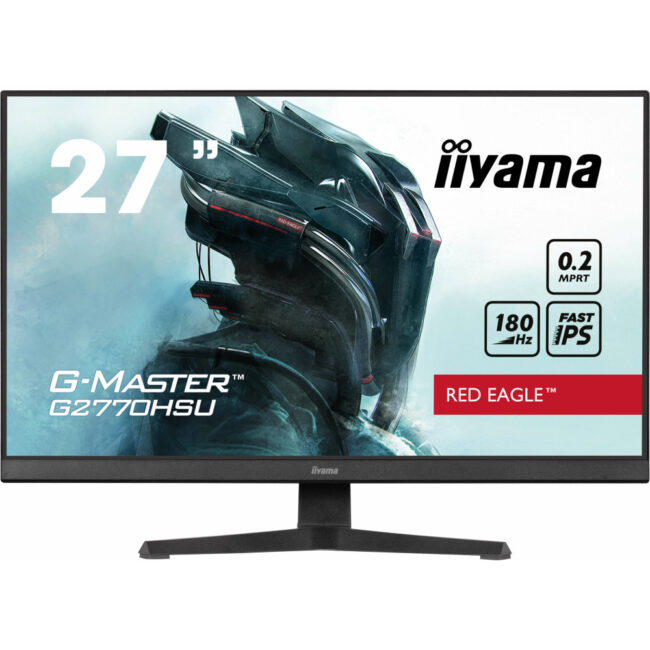 IIYAMA G2770HSU-B6 (Red Eagle) - 27p F-IPS FHD 180Hz 0.2ms 300cd/mÂ² HDM-DP 4USB 2x2W Noir