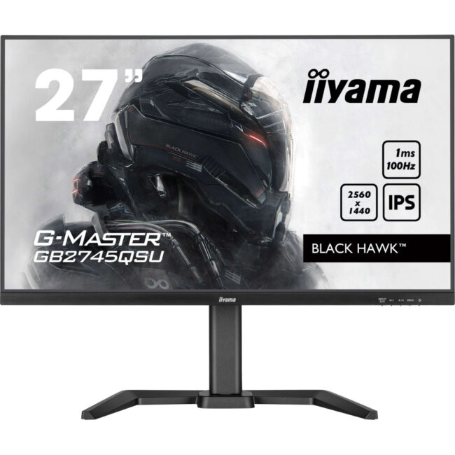 IIYAMA GB2745QSU-B2 (Black Hawk) - 27p IPS 2560x1440 100Hz 1ms 300cd/m? HDMI/DP 2xUSB 2x2W Reglable Noir