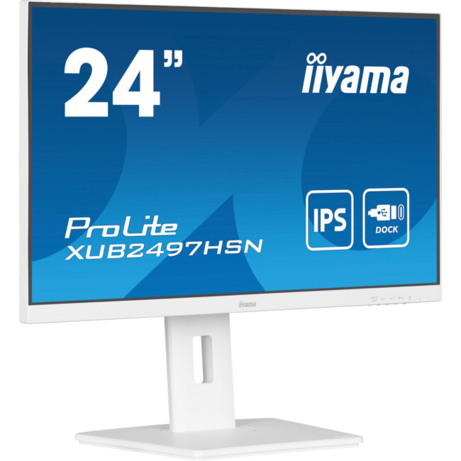 IIYAMA XUB2497HSN-W1 - 23.8p IPS FHD 1ms 250cd/m HDMI-DP 4xUSB USB-C dock RJ45 2x2W Reglable Blanc