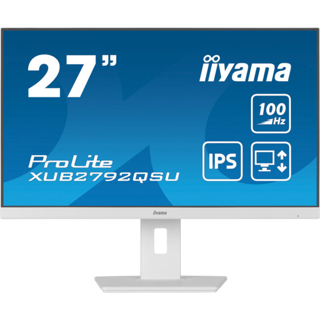 IIYAMA XUB2792QSU-W6 - 27p iPS 2560x1440 0,4ms 250cd/mÂ² HDMI/DP 2x2W 4xUSB Règlable Blanc