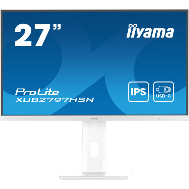 IIYAMA XUB2797HSN-W2 - 27p IPS FHD 1ms 300cd/mÂ² HDMI/DP 4USB USB-C.dock RJ45 2x2W Règlable Blanc
