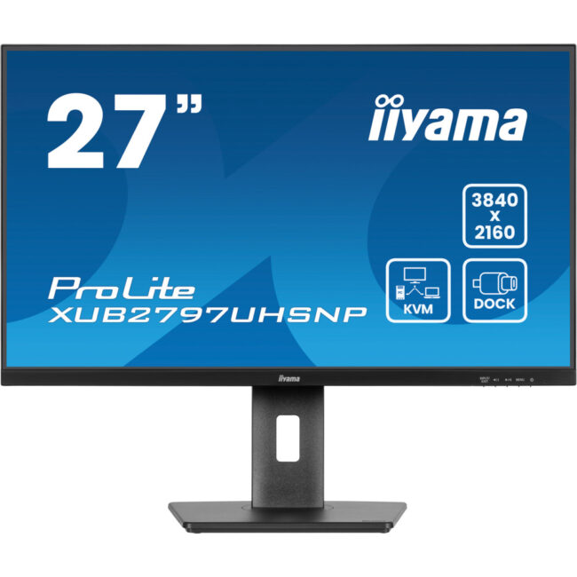 IIYAMA XUB2797UHSNP-B1 - 27p IPS 4K 4ms 300cd/mÂ² HDMI/DP USB-C.Dock 4USB 2x2W KVM Règlable Noir