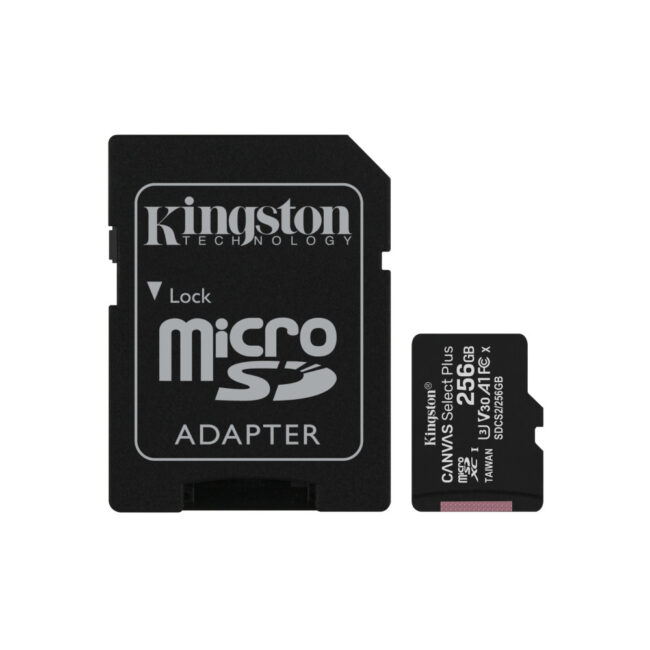 256GB micSDXC Canvas Select Plus 100R A1 C10 Card + ADP