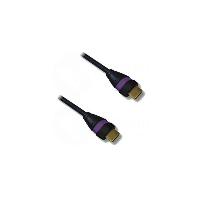 NONVI018571 Cordon HDMI 2.0 Ethernet 1.5m A-A M-M Noir/Mauve