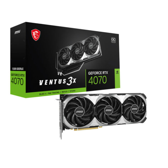 MSI RTX 4070 VENTUS 3X E 12G OC - NVIDIA RTX 4070 - 12Go GDDR6X