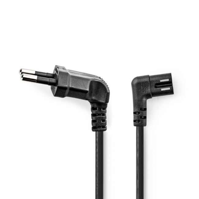 PCGB11055BK20 Cordon secteur IEC-320-C7 Droit 2m Noir coudé