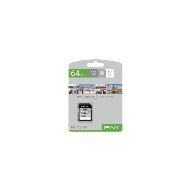 PNY ELITE SDXC 64Go - CLASSE 10 - 100GB/S - UHS-I