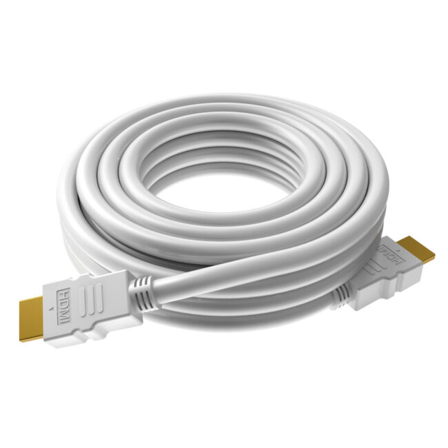 VIIVI040615 Cordon HDMI 2.0 PRO Ethernet 5m diamètre extérieur 7.3 mm 28 AWG blanc