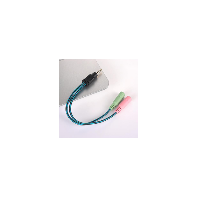 ADAPT JACK AUDIO STEREO 1 MALE x2 FEMELLE EN CABLE 25CM DAG