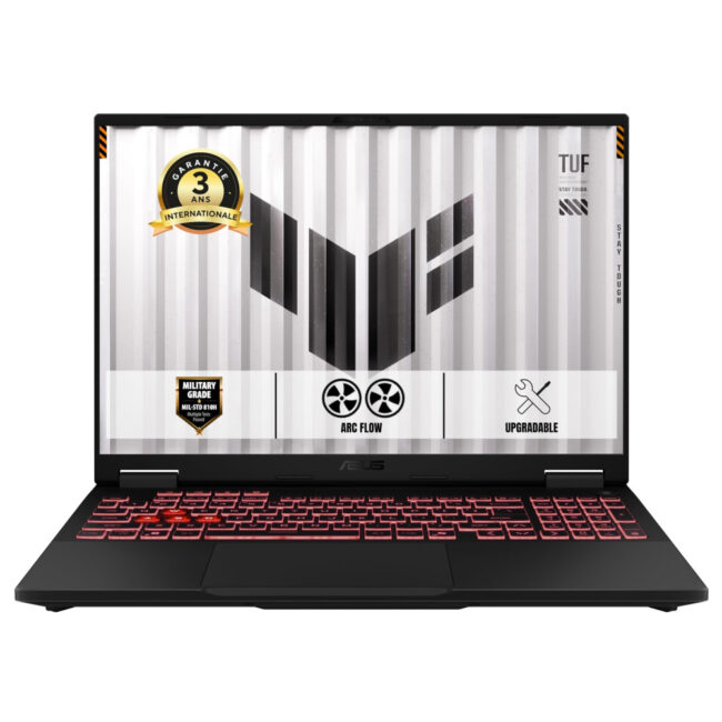 ASUS TUF608JMR-RV057W (TUF Gaming) - 16p WQXGA i7-14650HX 16Go.DDR5 512Go RTX5060 W11H Gris