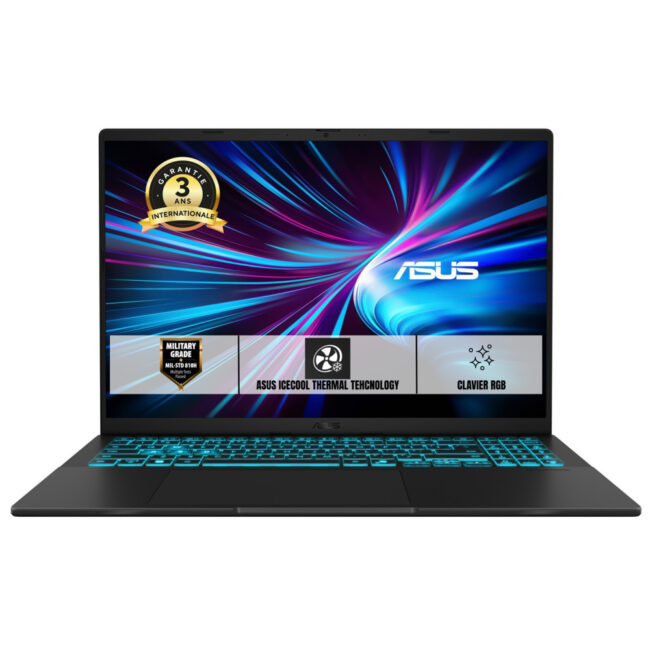 ASUS V3607VU-RP191 (ASUS Gaming V16) - 16p WUXGA C5-210H 16Go 512Go.DDR5 RTX4050-6Go FreeDos Noir