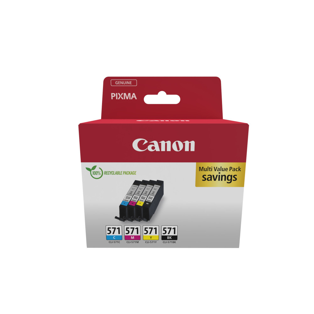 MultiPack CLI-571 Noire + 3 Couleurs Cyan Magenta Yellow