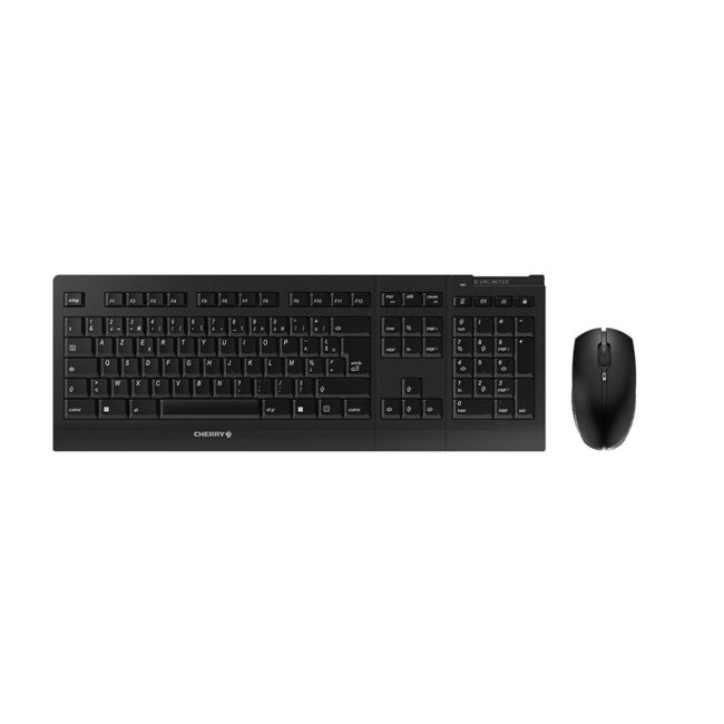 CHE00048083 CHERRY B.UNLIMITED 3.0 Ensemble Clavier Souris sans fil, rechargeable, noir, USB, AZERTY - FR