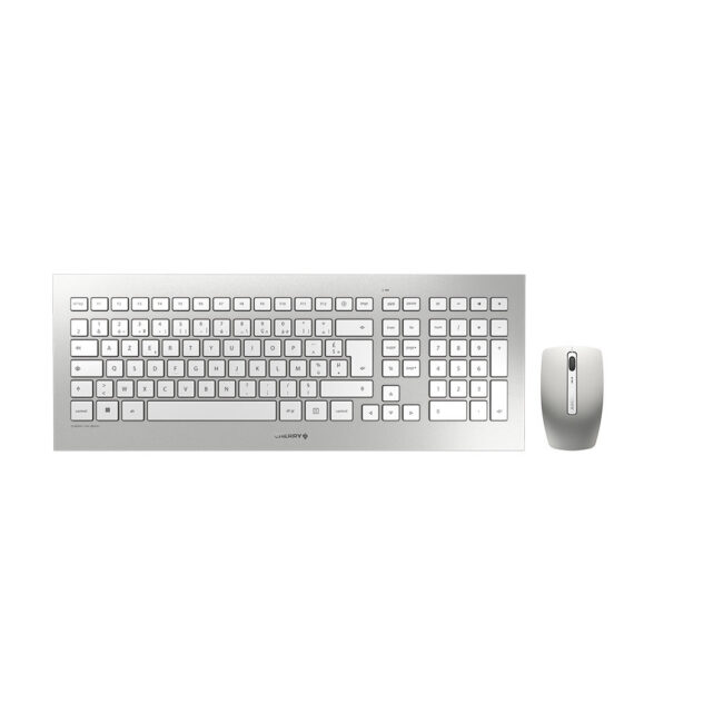 CHE00047565 CHERRY DW 8000 Ensemble Clavier & Souris sans fil, blanc/argent, USB, AZERTY - FR