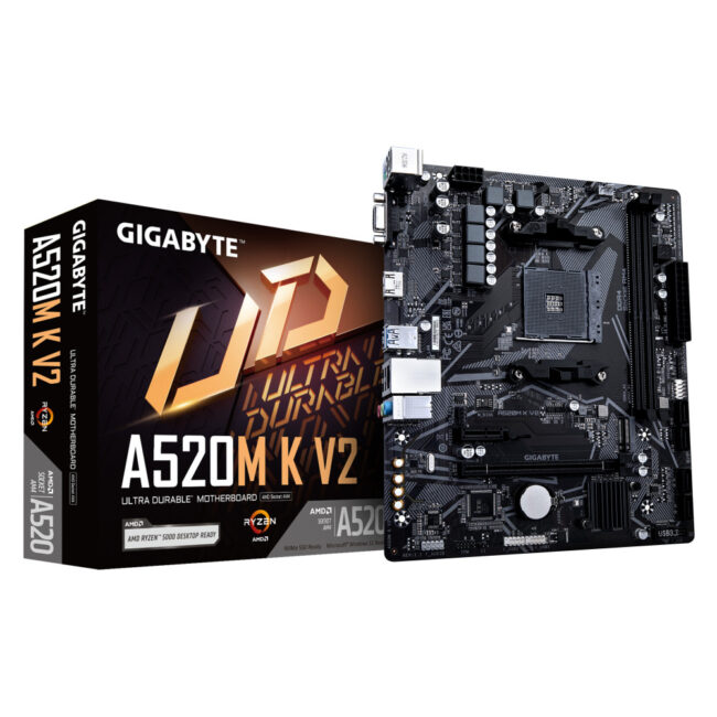 GIGABYTE A520M K V2 - Carte mère MATX - AMD AM4 - 2x DDR4 - VGA - HDMI