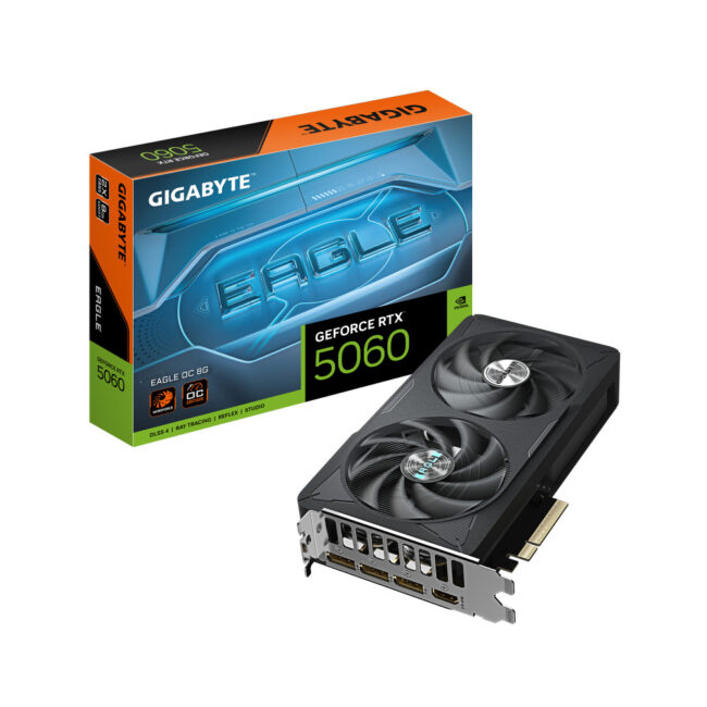 GIGABYTE GeForce RTX 5060 EAGLE OC 8G Carte Graphique - 8GB GDDR7, 128bit, PCI-E 5.0, 2550 MHz Fréquence du cÅur, 3 x