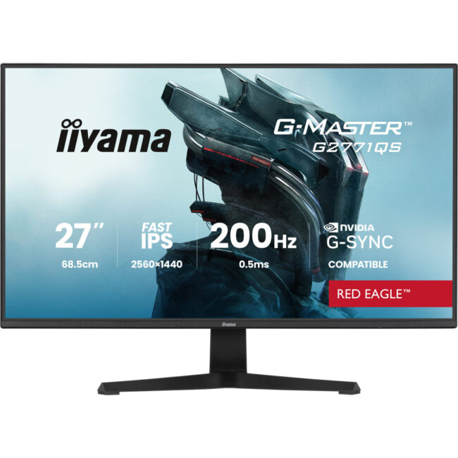 IIYAMA G2771QS-B1 (Red Eagle) - 27p F-IPS 2560 x 14400.5ms 350cd/mÂ² 2HDMi-1DP 2x2W Noir