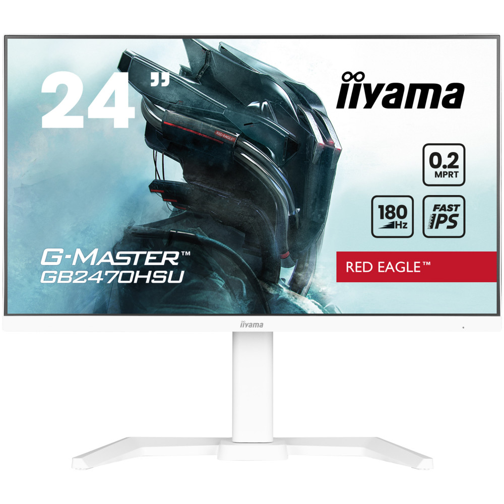 IIYAMA GB2470HSU-W6 (Red Eagle) - 23.8p F-IPS FHD 180Hz 0.2ms 300cd/m² HDMI-DP 4USB 2x2W Règlable Blanc