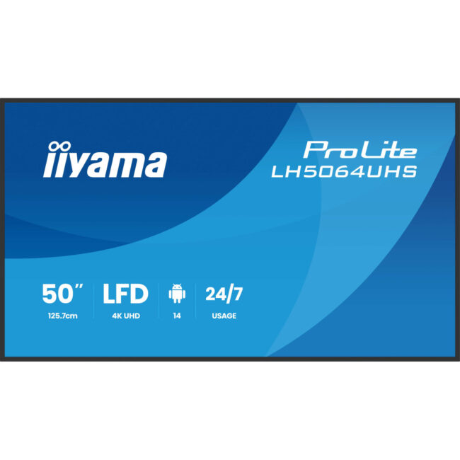 IIyama LH7564UHS-B1AG - Àcran d'affichage dynamique 75" 4K UHD - 24h/7j - Android 14 - Wifi - Noir