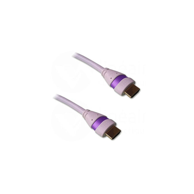 Cordon HDMI 2.0 Ethernet 1.5m A-A M-M Blanc/Mauve