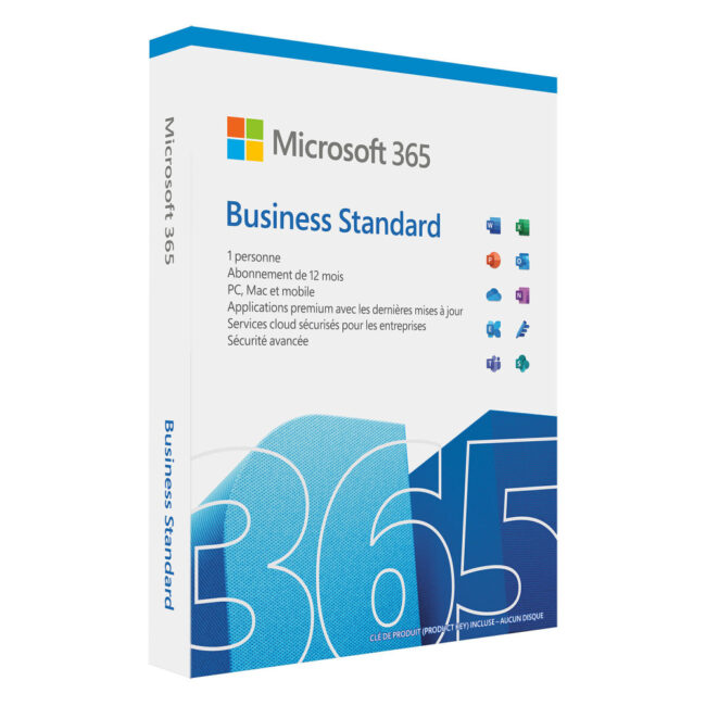 Microsoft 365 Business Standard - Boîte - 1 an - 1 Utilisateur -5 appareils - PC/Mac