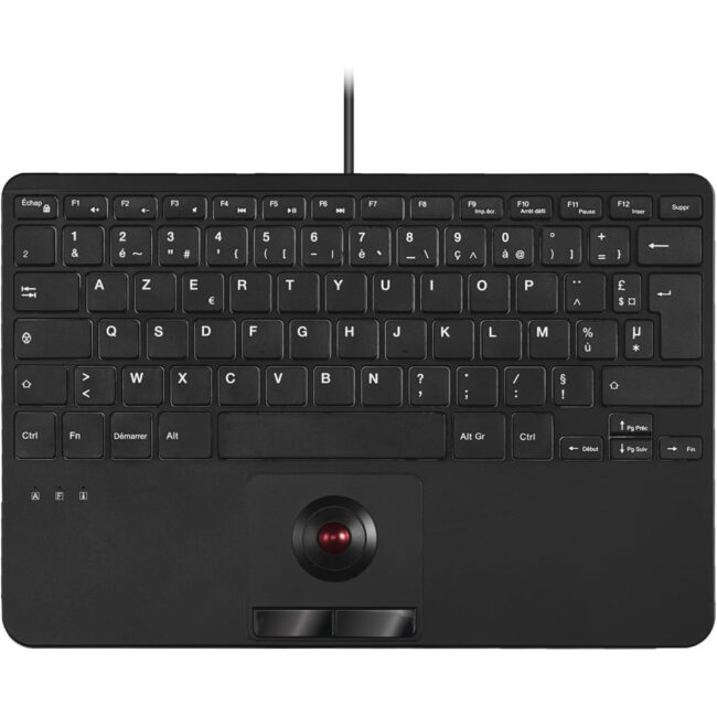 PER00048538 PERIBOARD-526 H FR Clavier AZERTY Mini avec Trackball et Hub USB 2p (12398)