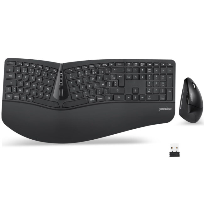 PER00048480 PERIDUO-605 FR Clavier+Souris sans fil Ergonomique AZERTY noir (11752)