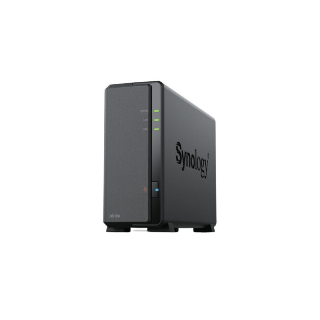SYNBT042476 DS124 Boîtier NAS pour 1 DD 3.5p/2.5p 1.7GHz QuadlCore 1Go