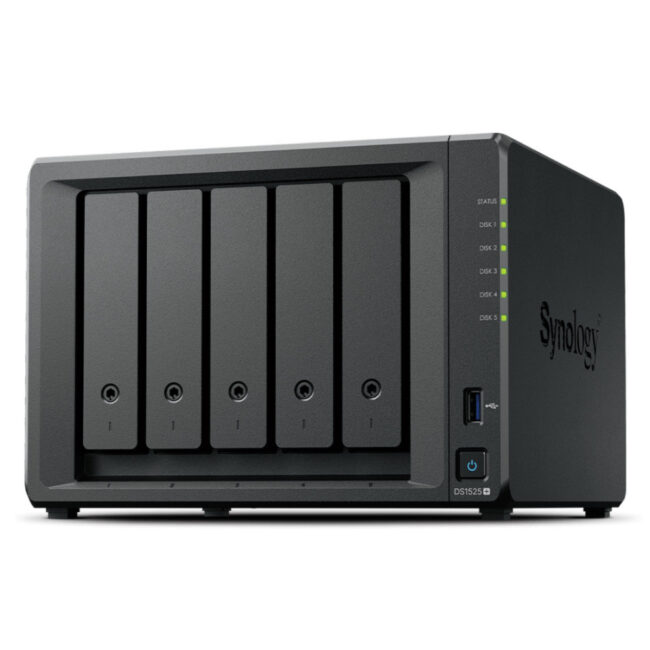 SYN00047393 Synology DiskStation DS1525+ serveur de stockage NAS Ryzen Embedded V1500B 8 Go DDR4 0 To Noir