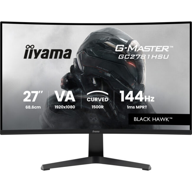 IIYAMA GC2781HSU-B1 (Black Hawk) - 27p VA Incurvé -  1ms - 350cd - HDMi-DP - HUB.USB - 2x2W -Noir